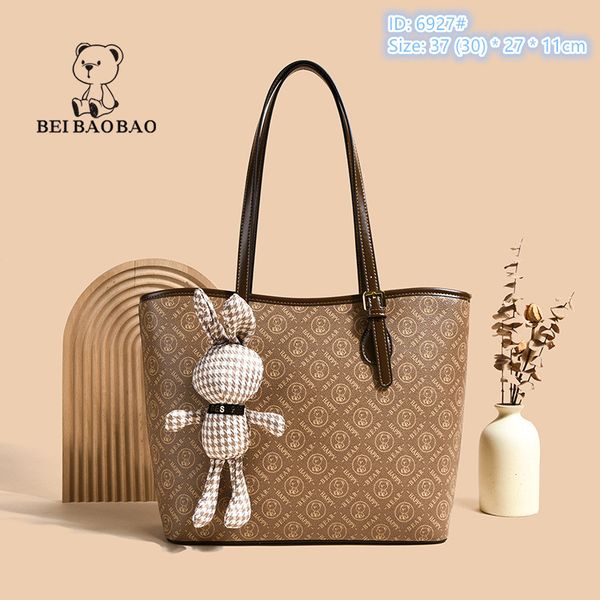 

wholesale ladies shoulder bags elegant atmosphere brown print fashion tote bag simple and versatile thick leather handbag large capacity con