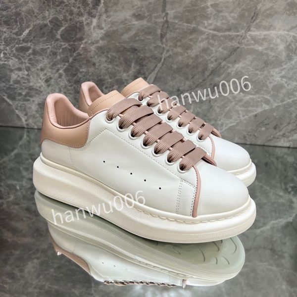 

new brand mens women quality designer sneaker lace up genuine leather sneakers fashion casual designer sneaker, Black