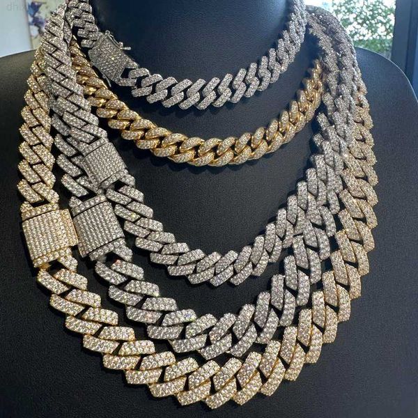 

iced cuban link chain pendant women's chocker necklace jewelry, Silver