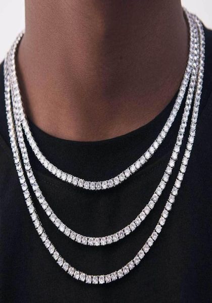 

tennis necklace chains hiphop tide men039s necklace zircon 18202224mm snap hook bracelet tennis necklaces for men and women 4699942, Silver
