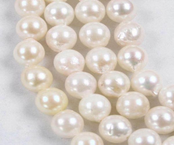 

whole 4 shares 78mm real natural white freshwater pearl loose beads 145quot5681439, Green;white