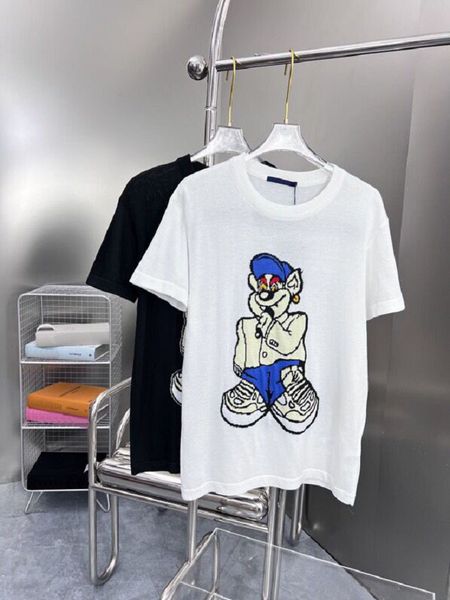 

2023ss spring new style vest stitching short-sleeved t shirt round neck cotton fabric women's and men's high-quality t-shirt size, Black;brown