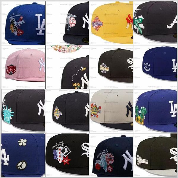 

22 colors men's baseball snapback hat real tree chicago letter caps pink new york royal blue team sport 2023 world stitched hearts seri, Blue;gray