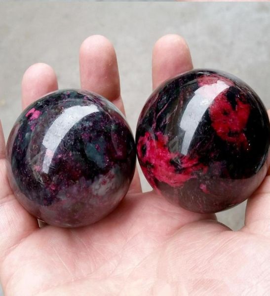 

natural peach blossom jade crystal gemstone sphere meditation reiki healing bloodstone polished ball as gift mineral stones4309004