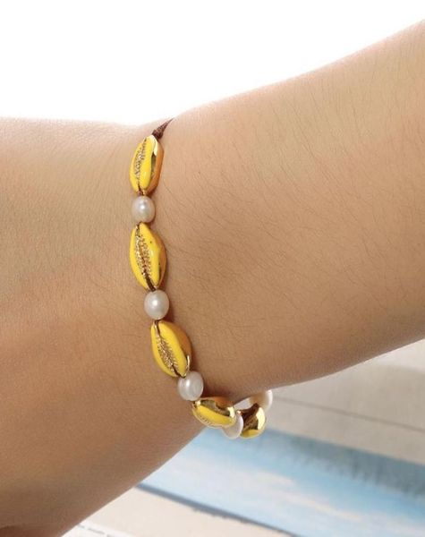 

kelitch shell pearl bracelets women strand charm friends gift beach boho fashion bracelet anime kpop4591516, Black