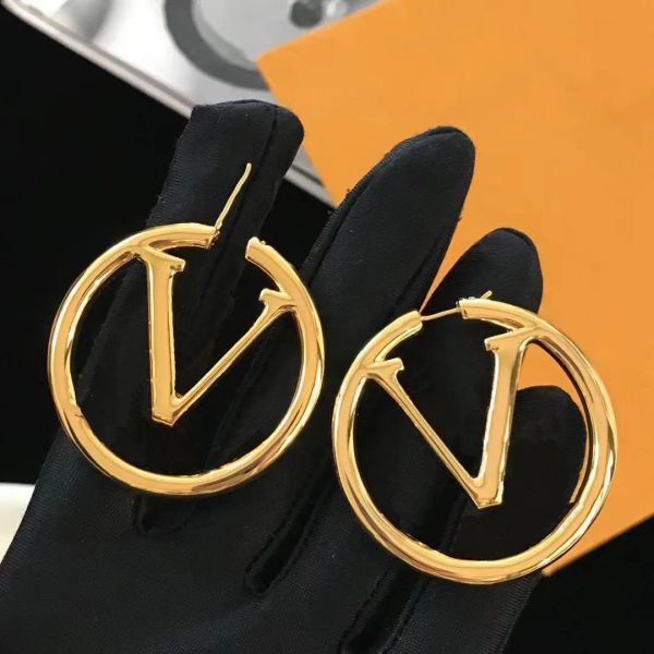 

luxury big gold hoop earrings designer for woman earring huggie fashion earings stainless steel non allergic non fading wedding christmas ho, Golden;silver