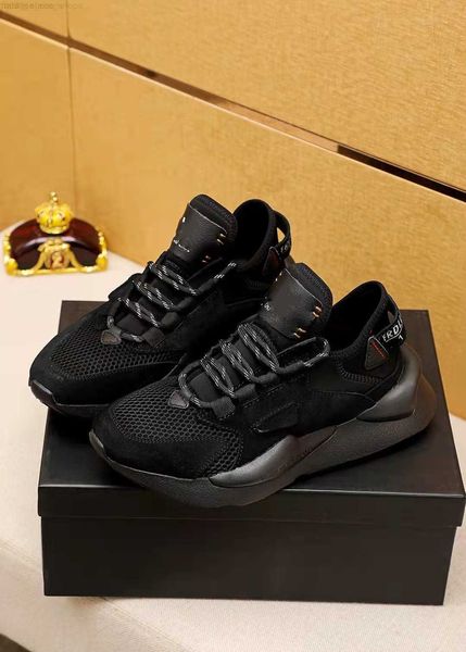 

f/w22 y-3 kaiwa sneakers men shoes y3 chunky platform sports leather casual walking trainers, Black