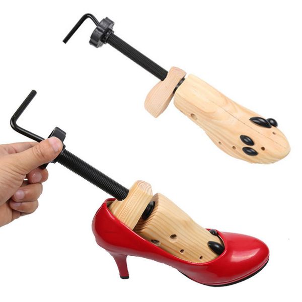 

shoe parts accessorie men adjustable boots expander anti wrinkle stretcher high heels keeper wooden two way bunion support rack shaper 23051, White;pink