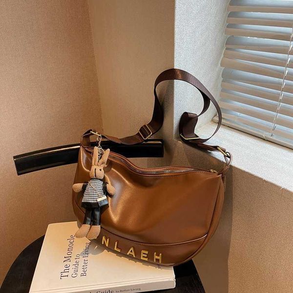 

50% off 2023 handbag fashion one shoulder soft face women's new winter letter large capacity underarm versatile crossbody bag