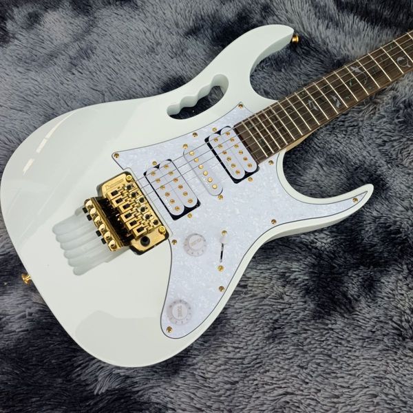 

dual electric guitar, white, gold accessories,factory customization