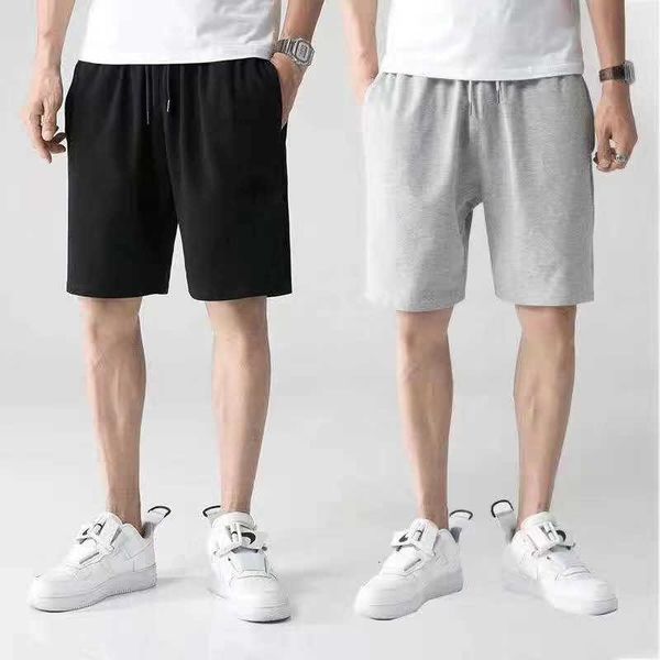 

men's shorts summer solid color capris combed cotton plain sports pants loose casual large size fashion brand, White;black