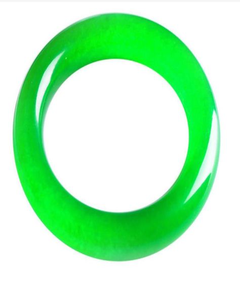 

5660 mm natural oily green handmade jade bracelet0123459972984, Black
