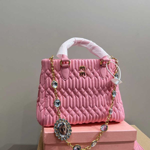

handbags designer bag tote evening rhinestone bag lady shoulder crossbody work bag female luxury advanced leather pink totes 230513