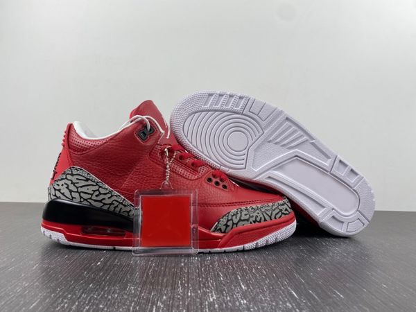 

2023 authentic 3s basketball shoes 3 dj khaled trainers grateful university red black cement men outdoor sports sneakers with original box, Red;white