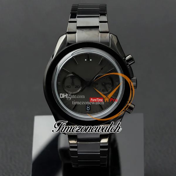 

djf new moonwatch 311.92.44.51.01.005 gray dial quartz chronograp mens watch satch pvd all black steel bracelet gents watches twom timezonew, Slivery;brown