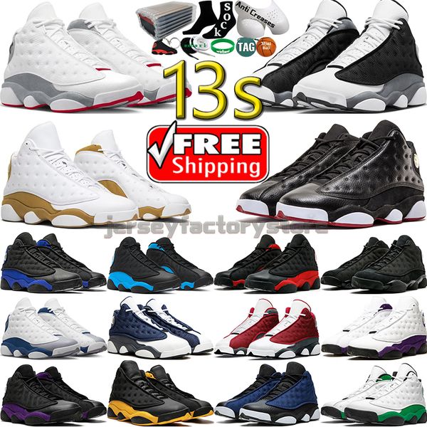 

13s men basketball shoes women 13 red black flint wheat wolf grey playoffs purple french university blue hyper royal playground mens womens