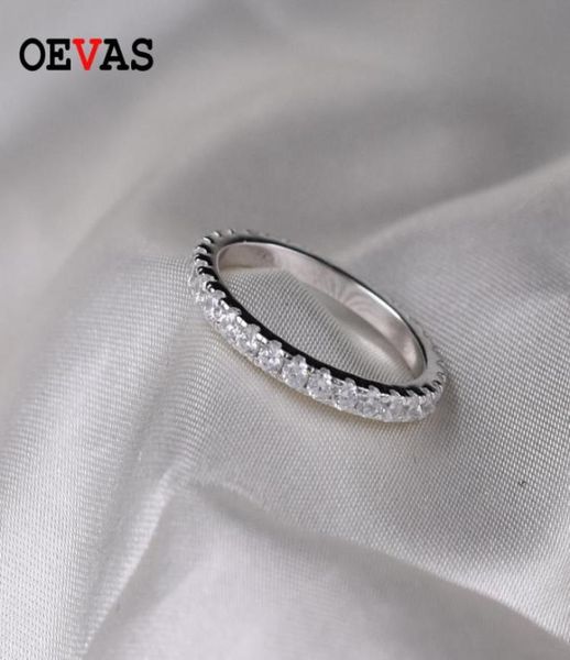 

solitaire ring oevas 100 925 sterling silver sparkling full 2mm high carbon diamond rings for women party fine jewelr7580905, Golden;silver