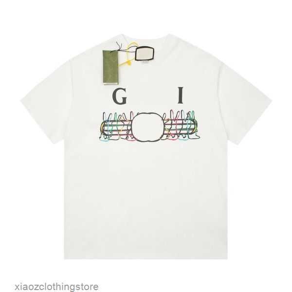 

aly 2023 letter printing cotton t shirts fashion mens short sleeve graphic customize women two g brands clothes casual cotton tees aol8, White;black