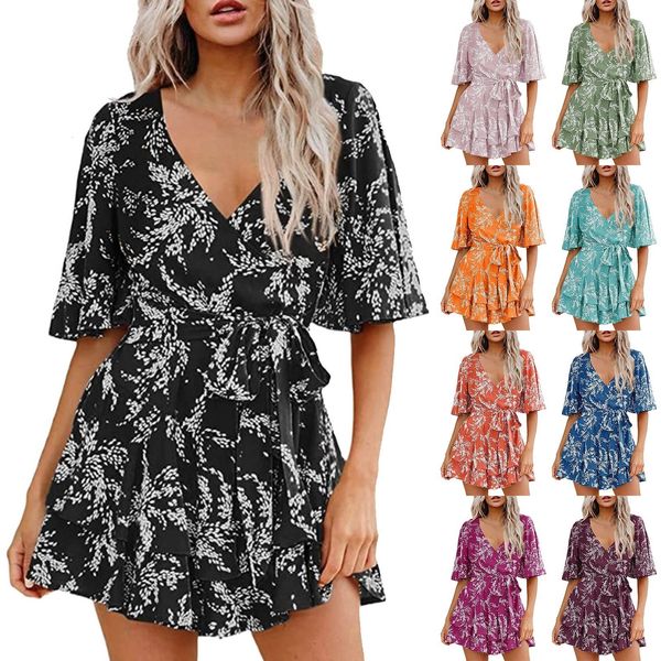 

casual dresse 2023 lady elegant knitting lace cape dress fashion printing vneck half sleeve pencil petite short dresses for work 230512, Black;gray