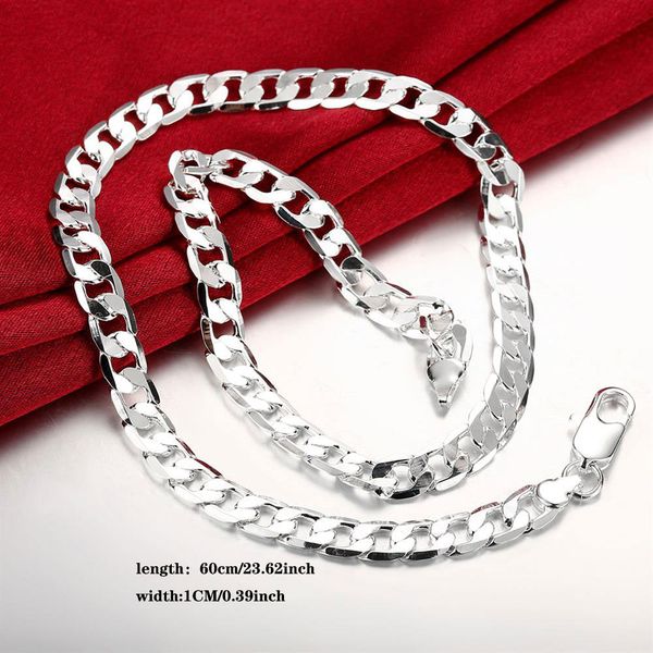 

classic gold cuban chain necklace silver classic 24 inch 10mm side chain men's and women's exquisite jewelry wedding party