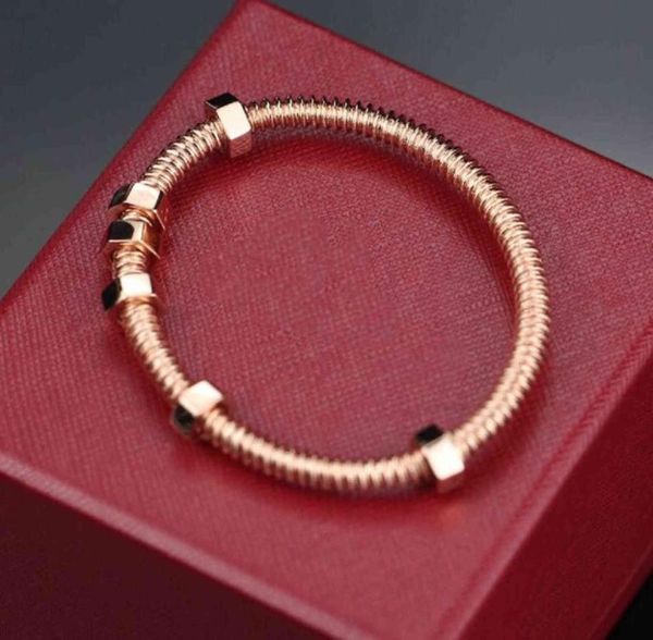 

2021 trend famous brand european luxury jewelry bracelets for women rose gold bangle fashion party classic8939964, Black