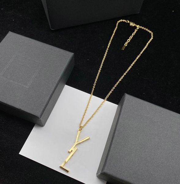 

women jewelry designer necklace for men designers pendant necklaces gold chain party wedding gift lovers luxury letter y box 2022 6503362, Silver