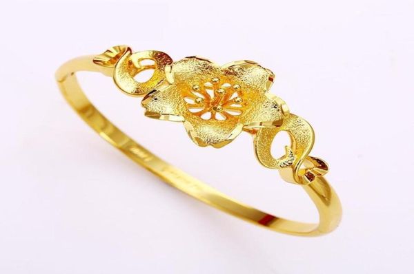 

bangle flower patterned dubai yellow gold filled women039s bracelet diameter 57mm18841309, Black