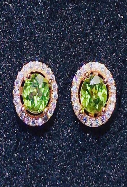 

stud natural real green peridot round small earring 05ct2pcs gemstone 925 sterling silver per jewelry fine x216878626477, Golden;silver