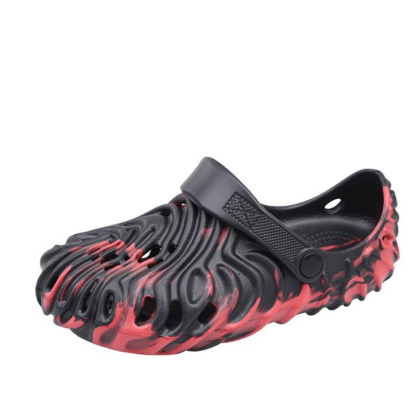 

fingerprint slippers women's summer wear new stepped on poop feeling hole shoes heightened platform non-slip sandals corsha6692-8, Black