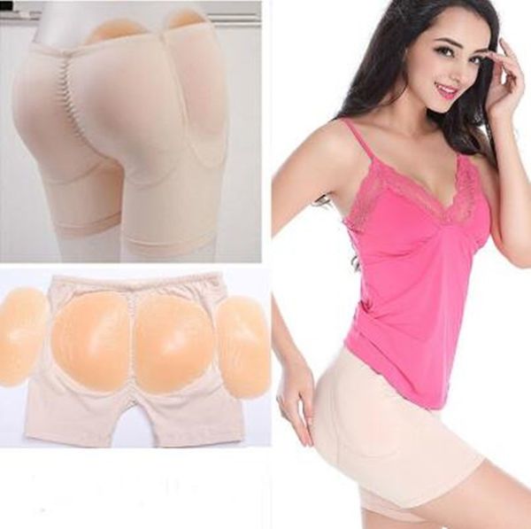 

costume accessories 4pcs abundant buttocks pad panties enhancer silicone false butt pad full hip pad seamless silicone butt pad, Silver