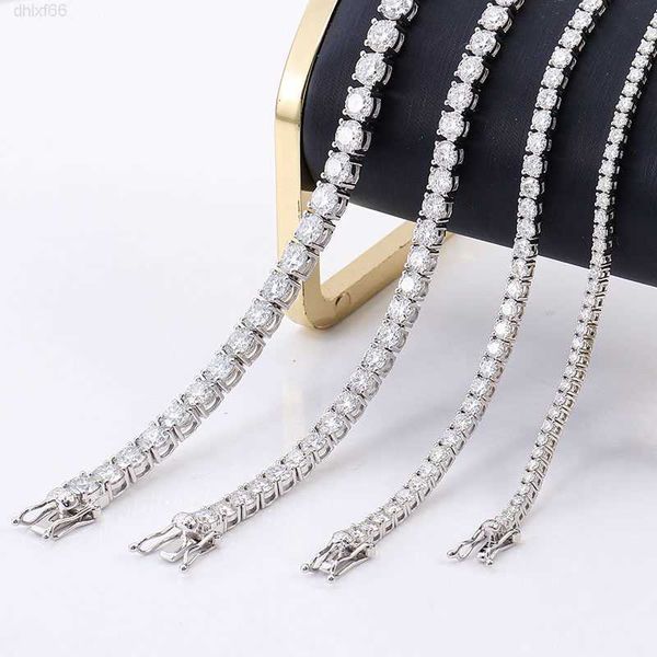 

custom iced out pass diamond tester vvs moissanite jewelry necklace bracelet women big gold diamond 2mm tennis bracelet for her, Silver
