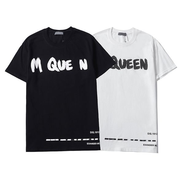 

mens t shirts mcqueen designer man tees man tshirts summer shirt letters printed men polo shirts m-3xl, White;black