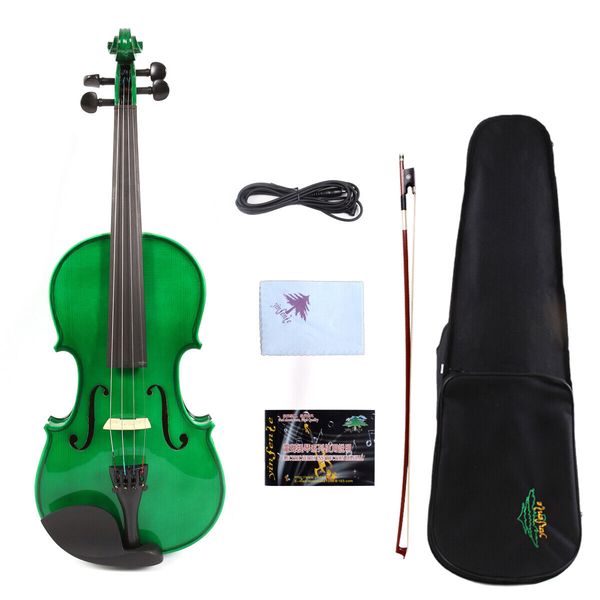

4string green electric acoustic violin 4/4 spruce+maple nice tone case