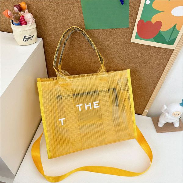 

semitransparent designer beach bag crossbody the tote bag simply pure color handle portable pochette medium sized luxury shoulder bag with l