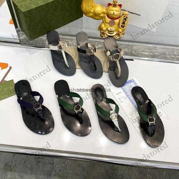 

designer slippers men slipper women sandals fashion flip flops leather thong sandal summer beach sandal casual slides, Black