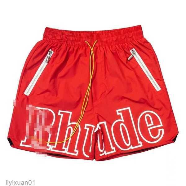

men's shorts the right version of rhude summer highs street letter print drawcord 3m reflective hip-hop casual capris 5 04mq, White;black
