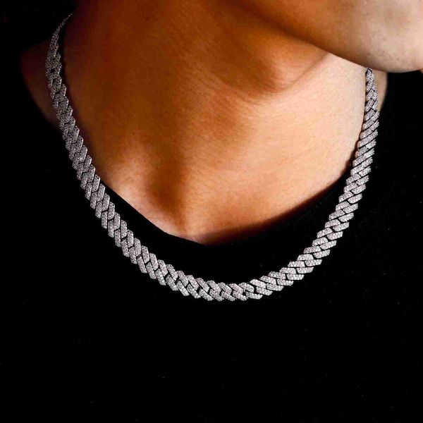 

european hip hops men cuban link chain necklace iced out miami cuban link chain necklace, Silver