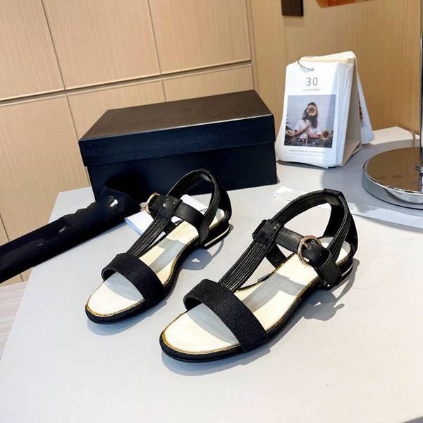 

channel shoes luxury designer ccity slide sandals fashion channel high heels slides slippers woman channel flip flops shoes leather fgjghjn, Black
