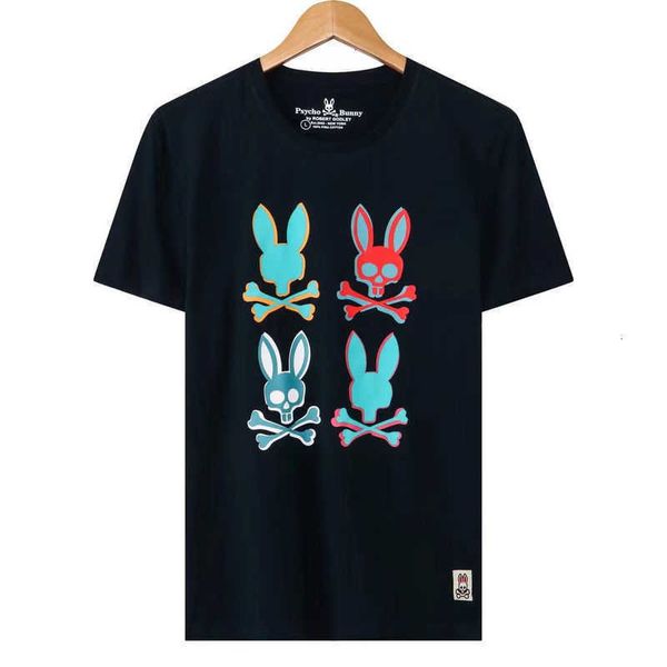 

psycho bunny t shirt 23 summer new skull rabbit cartoon pure cotton printed short sleeve fashion brand men's t-shirt casual v4rc wg5m, White;black