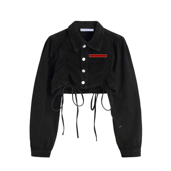 

2023 new fashion women jackets denim coat womens button letters autumn style woman designer jackets jeans, Black;brown