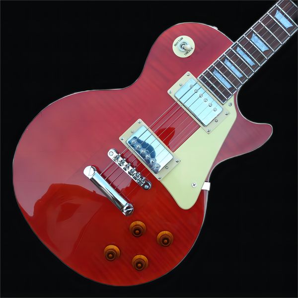 

mahogany fingerboard red maple flame solid mahogany chrome hardware electric guitar with 358