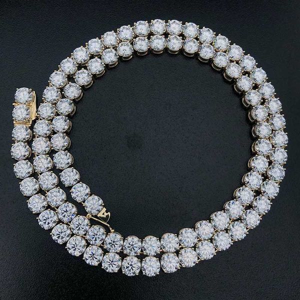 

hip hop jewelry 925 sterling silver solid 9k 10k 14k 18k fine tennis chain factory custom moissanite lab diamond tennis chain