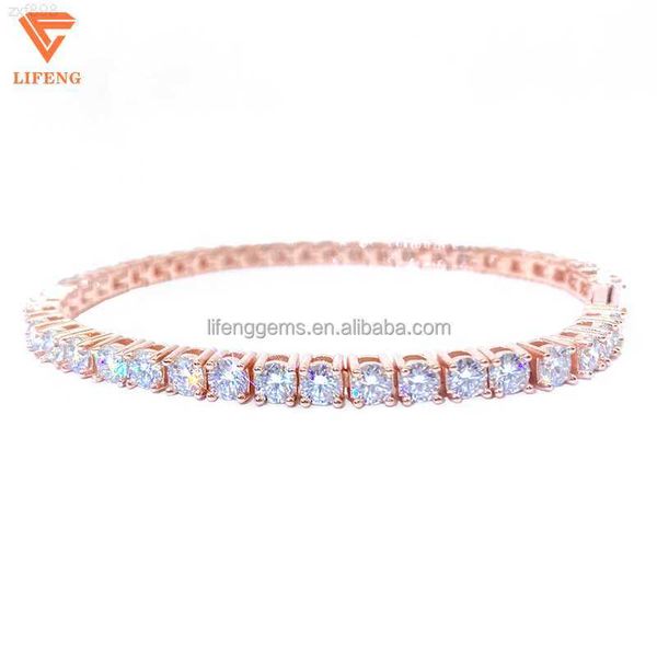 

3/4/5mm vvs1d-color moissanite diamond tennis bracelet iced out bracelet for gifts hiphop men women fashion jewelry bracelets, Silver