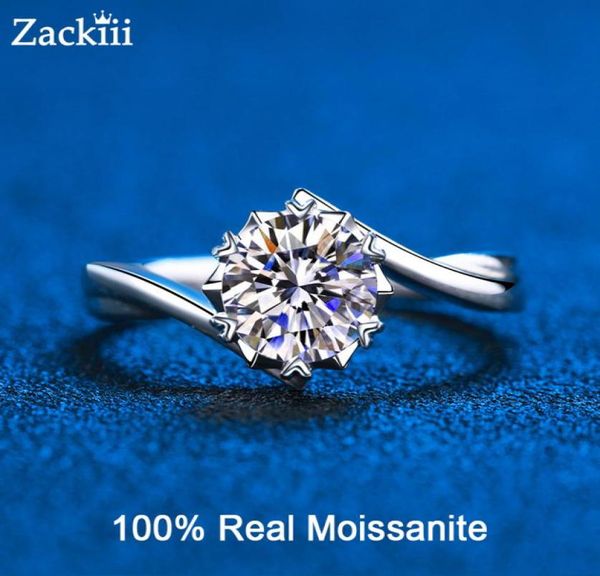 

solitaire ring 100 proposal for women 1ct 2ct vvs diamond platinum plated silver s ed band heart prong wedding 2208279039040, Golden;silver