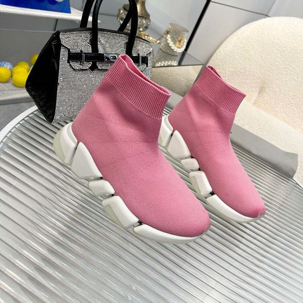 

designer speed 2.0 1.0 socks shoes platform runner sneaker sock shoe master embossed sneakers speeds booties men woman shiny knit trainer 01, Black
