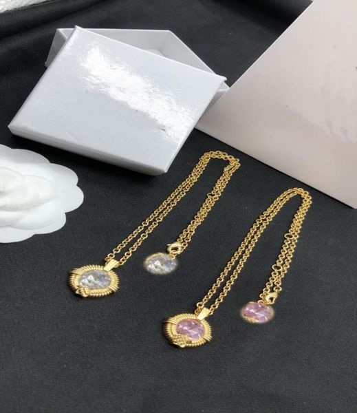 

luxury brand fashion necklaces crystal pendant 18k gold chain classic style 2022 official latest models womens jewelry gift mn2 6612034, Silver