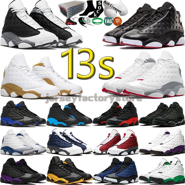 

2023 with box 13s men basketball shoes women 13 red black flint wheat wolf grey playoffs purple french university blue hyper pink mens women