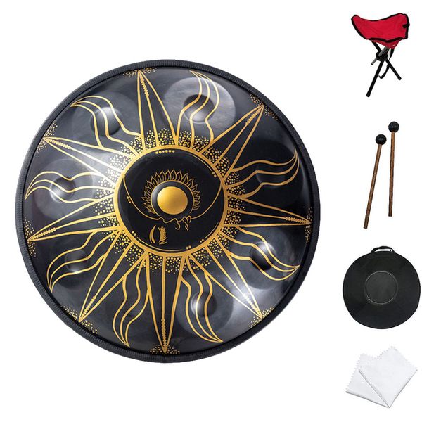 

high-end handpan drum instrument 9/10 tone master hand-drawn pattern tambor professional performance steel tongue drum