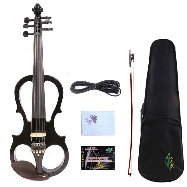 

yinfente 6string electric violin 4/4 black sweet tone case solid wood #ev5