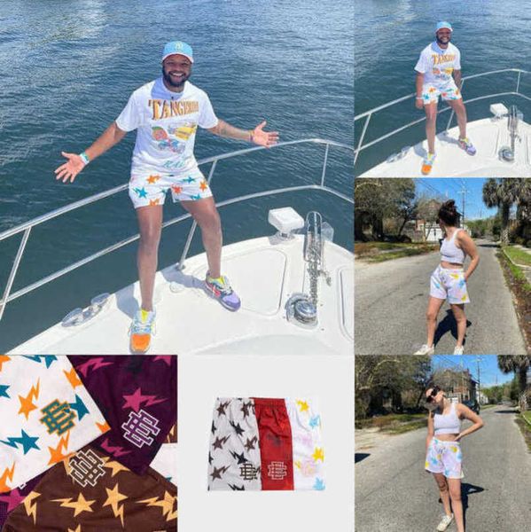 

ee men's luxury fashion shorts eric emanuel basic new york city skyline men women jog pants loose casual fitness muscle sports beach sh, White;black